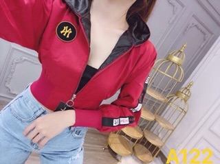 Áo khoác lửng chạy viền bo eo