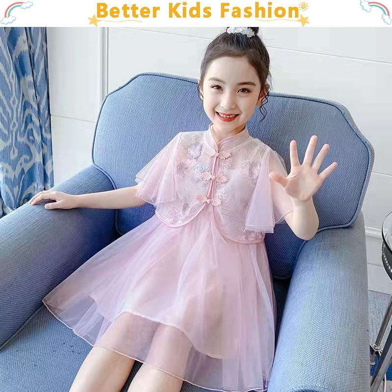 Đầm Công Chúa Phong Cách Trung Hoa Dễ Thương Thời Trang Xuân Thu Cho Bé Gái