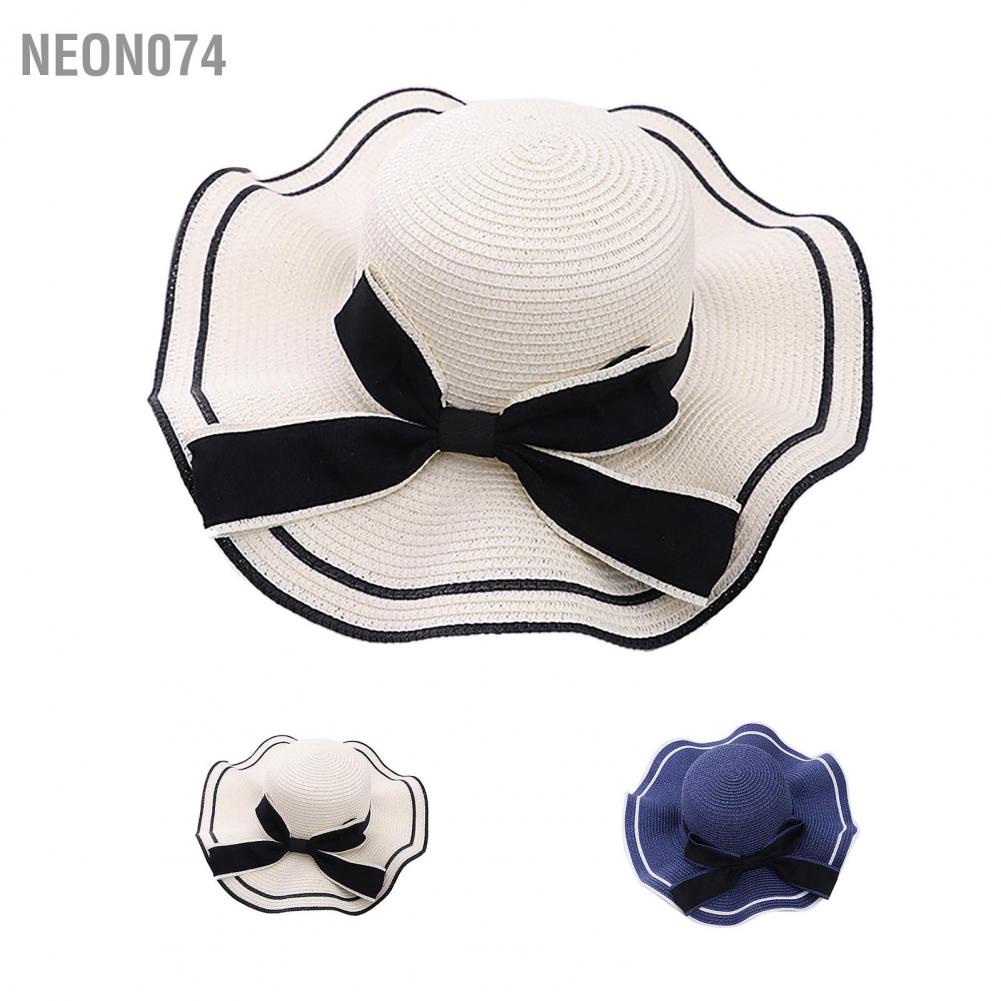 Neon074 Neon074 Mũ dành cho phụ nữ có vành lớn Bảo vệ chống tia cực tím mùa hè thoáng khí Thoải mái thể đóng gói thời trang đi biển