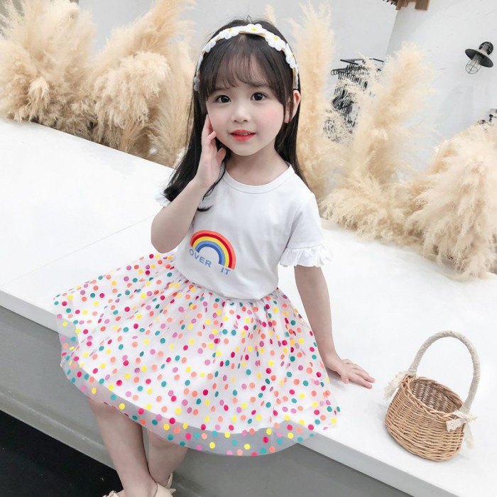 Đầm TUTU Kiểu Công Chúa Hoạ Tiết Chấm Bi Xinh Xắn Đáng Yêu Cho Bé Gái 3 Tuổi
