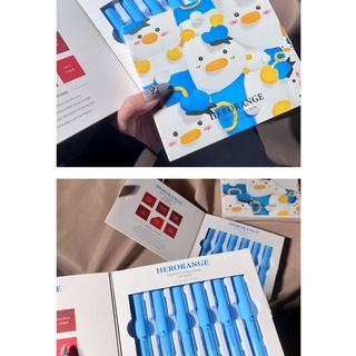 [ HÀNG MỚI VỀ ] Set 6 Cây Son Kem HerOrange Lovely Duck Vịt Xanh Dễ Lên Màu Cực Xinh giá tốt