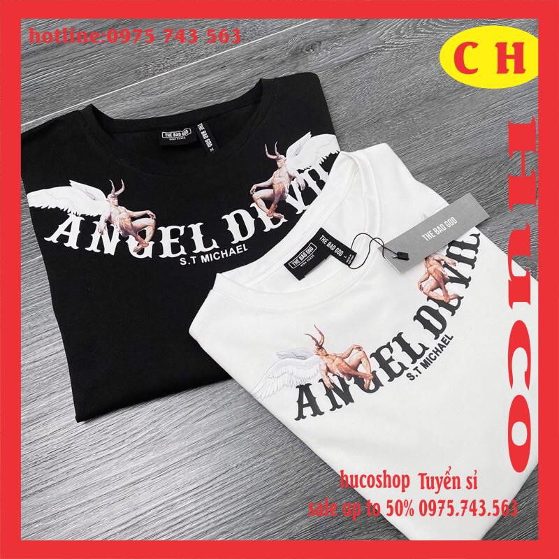 [ẢNH THẬT] Áo thun hè tay lỡ nam nữ thiên thần Angel chất cotton mềm máy form thụng chuẩn ảnh unisex mặc đôi nhóm giá rẻ