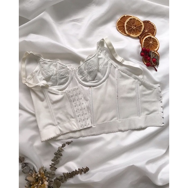 Áo corset trắng ren 2hand