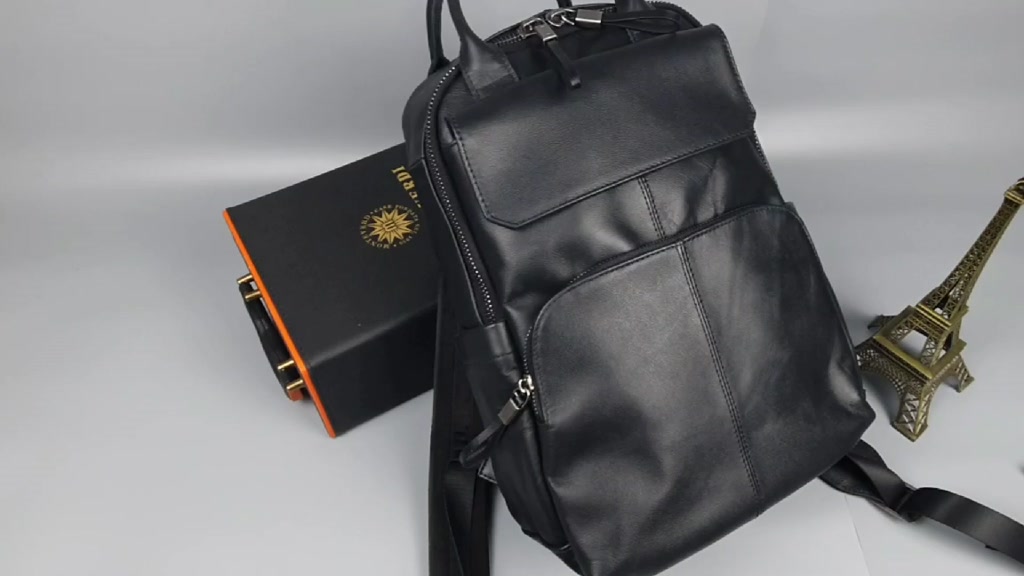 [Freeship] Ba lô nam da bò thật BP406 (Đen) - 100% da thật, BH 3 năm | BigBuy360 - bigbuy360.vn