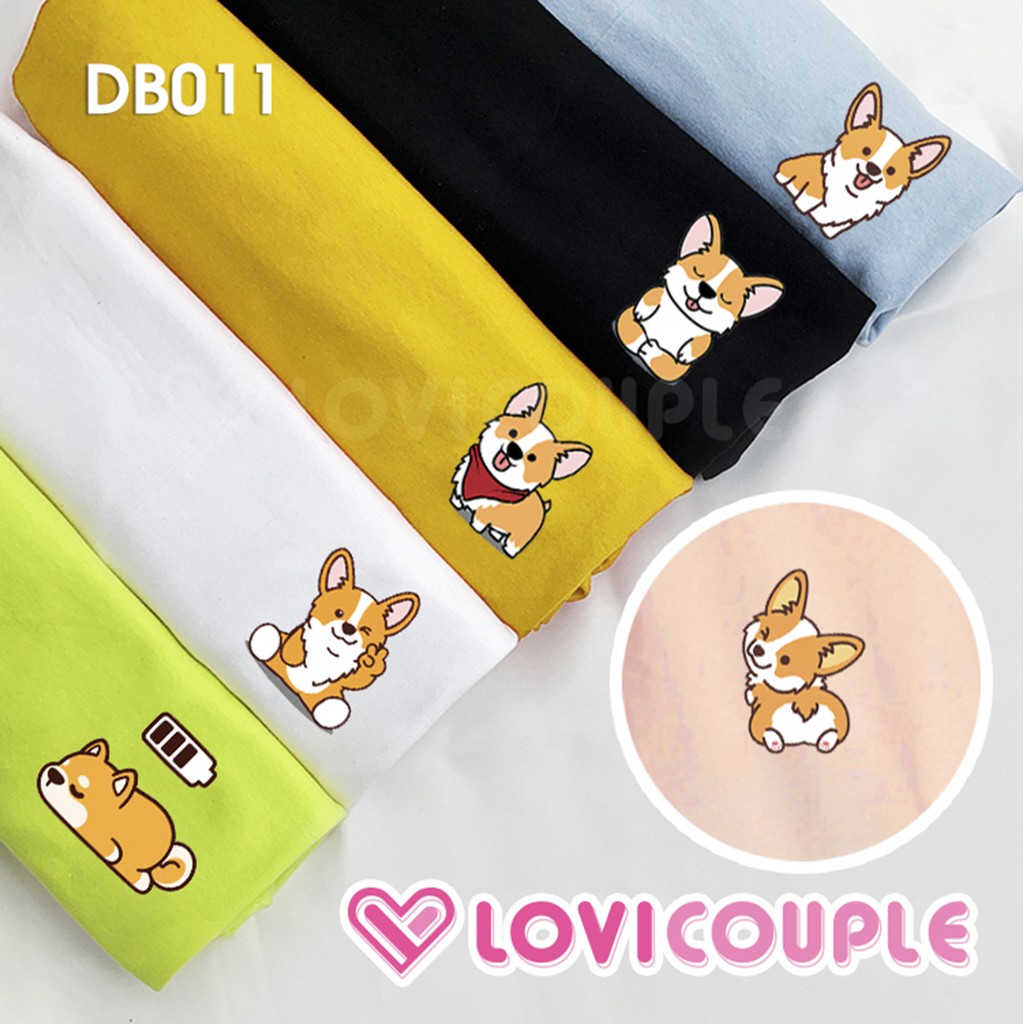 [Dòng Cao Cấp] Áo Thun Đôi In Hình Corgi Dễ Thương DB011