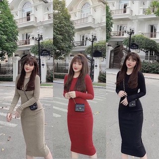 Váy body len nhung tăm