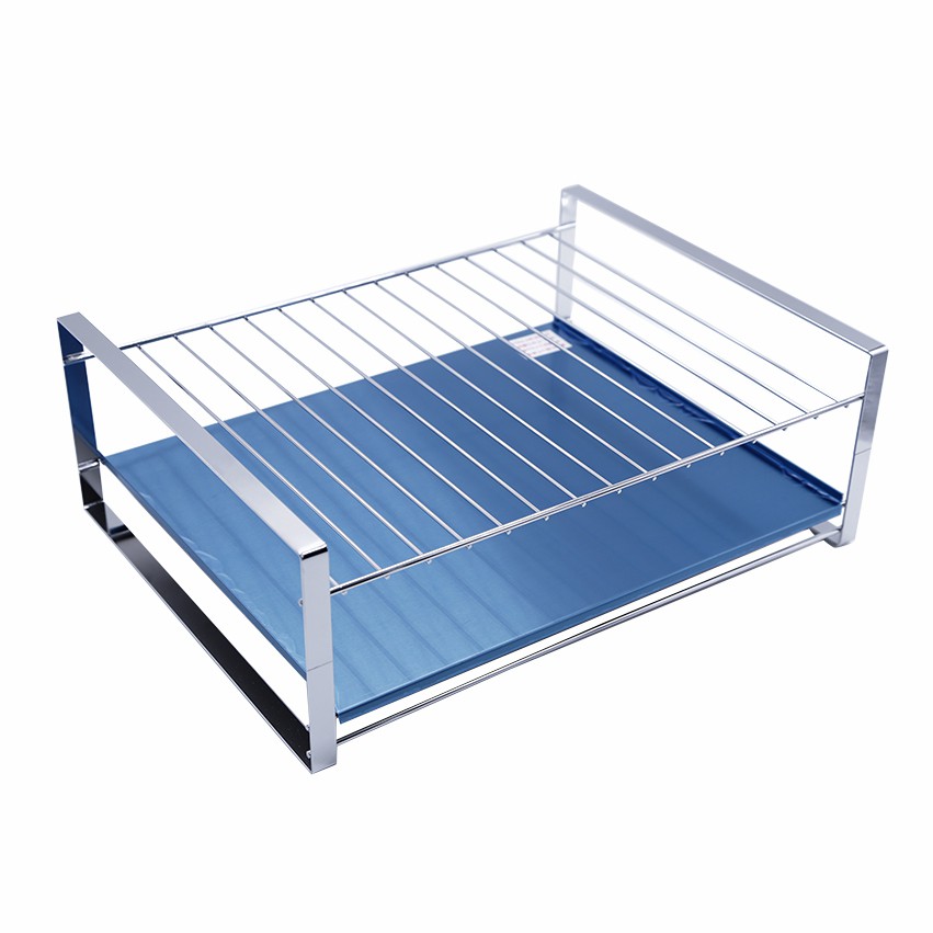 Giá 2 tầng đựng chén bát, nồi, chảo bằng thép Nhật Bản