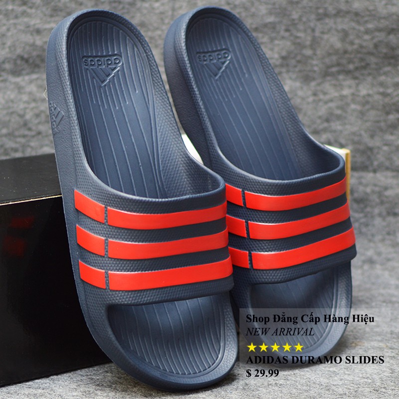 Dép Adidas Duramo chính hãng màu xanh đen sọc đỏ