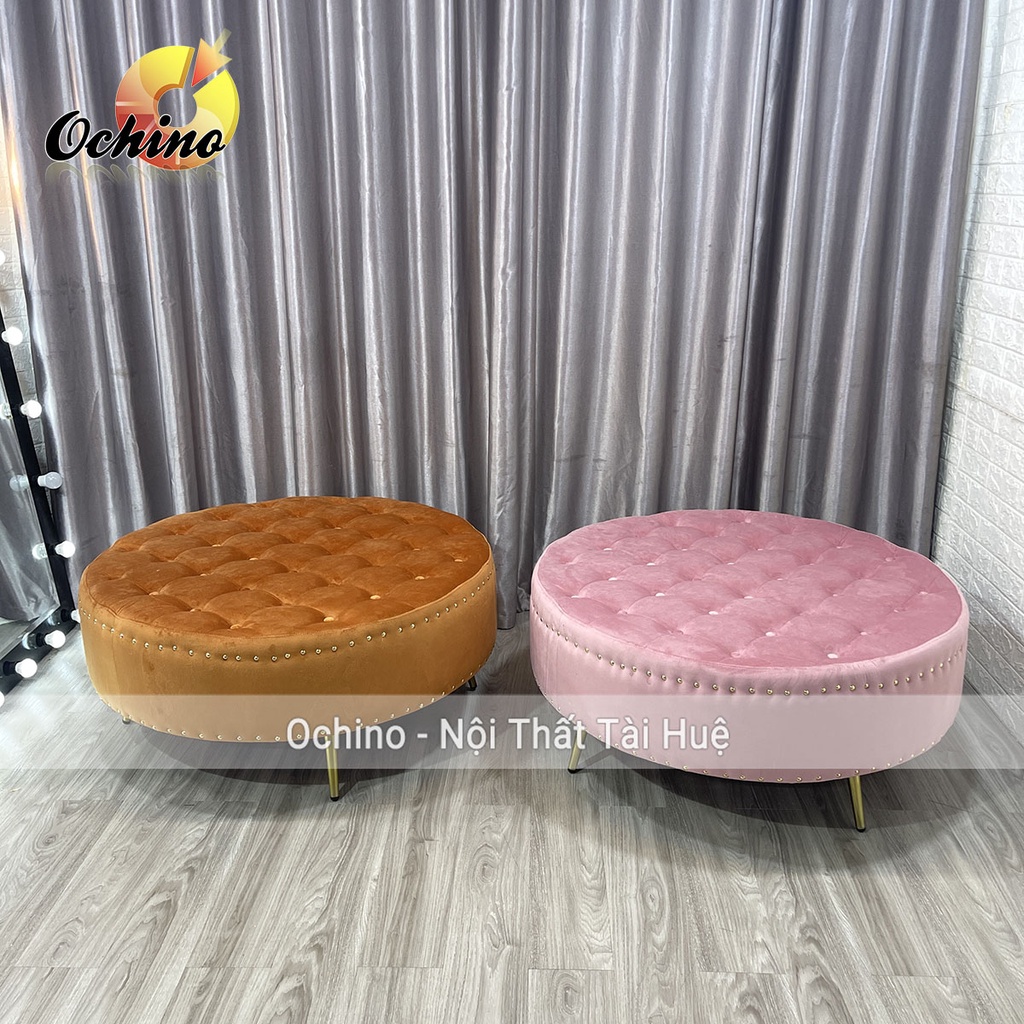 Đôn Tròn Sofa Cho Shop Chân Vàng Sang Chảnh Cao 45 Đk 1M ( Ảnh Thật Shop Chụp)
