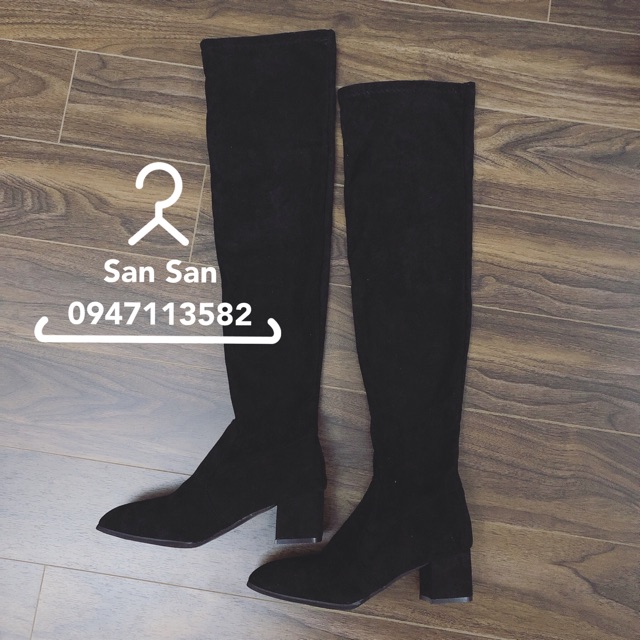 [CÓ SẴN] Bốt Đùi Da Lộn Đế Vuông (ẢNH THẬT Ở CUỐI) | BigBuy360 - bigbuy360.vn