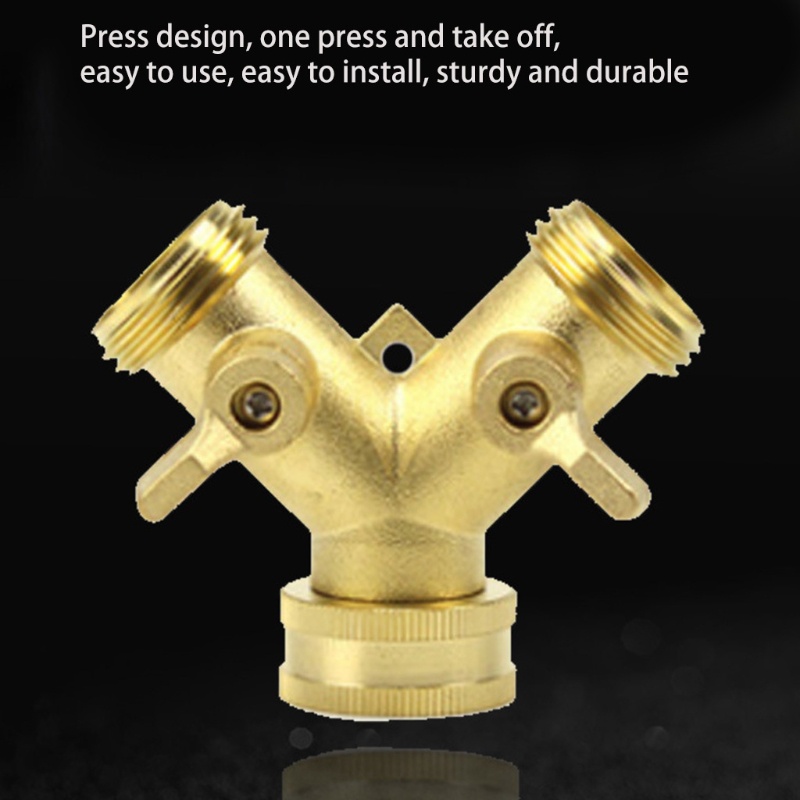 Bộ Đầu Nối Ống Nước 2 Chiều Bằng Đồng Thau Chống Kích Ứng Tiện Dụng Cho Sân Vườn