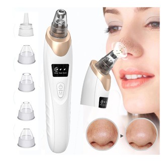 Máy Hút Mụn Đầu Đen Làm Sạch Da Mặt Sạc Pin [ 5 Đầu Hút}