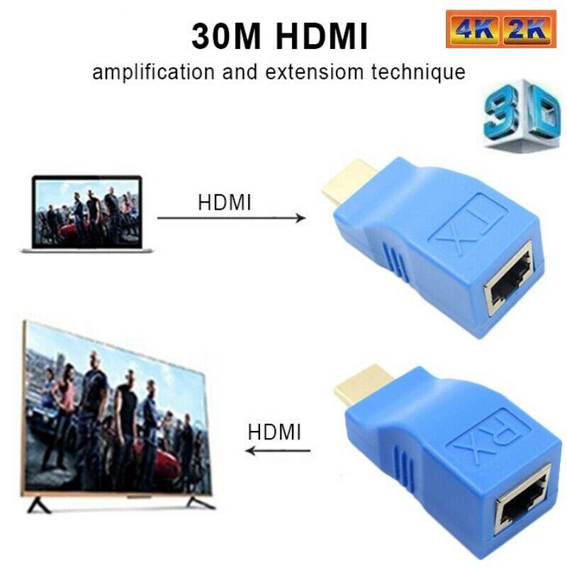 Set 2 Đầu Chuyển Đổi Mạng Lan Ethernet Hdtv 1080p Hdmi Sang Rj45 Cat 5e / 6