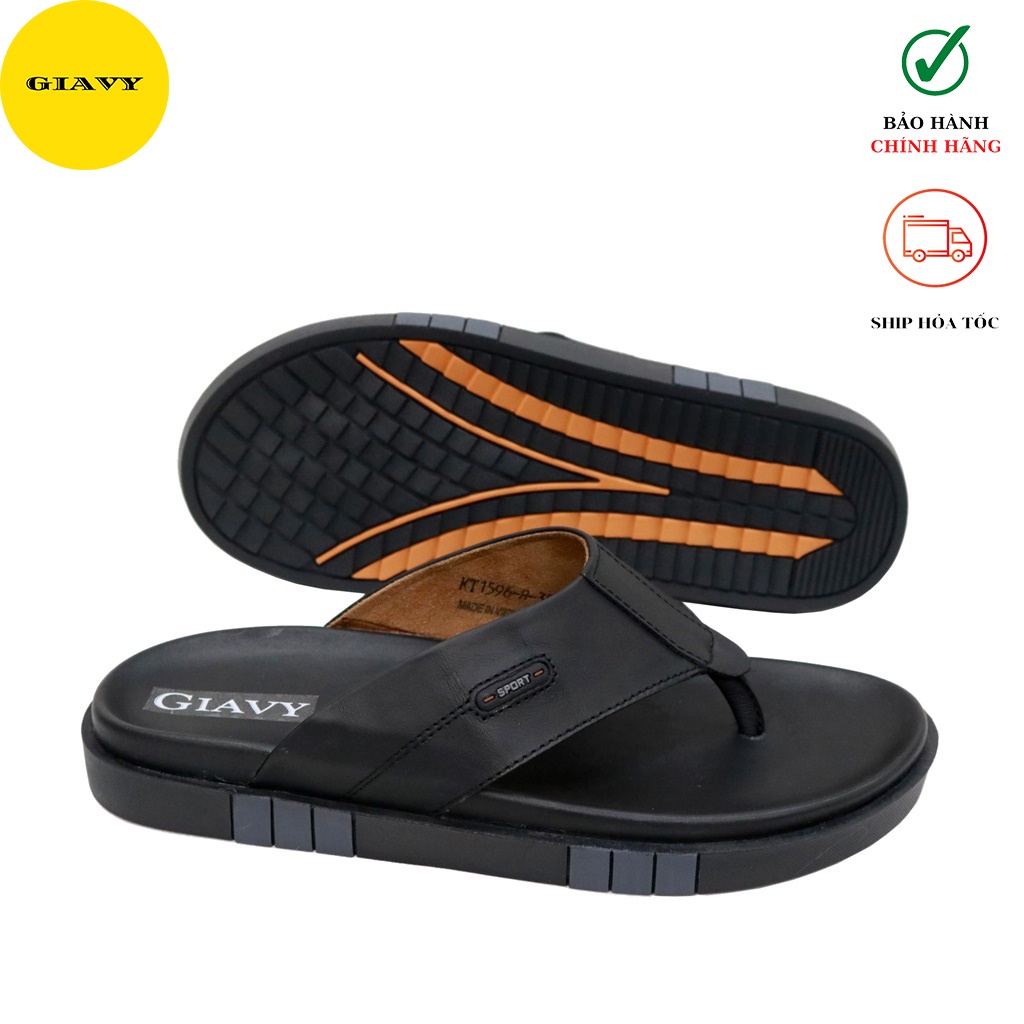 Dép kẹp nam, dép kẹp quai da DUKT8 - GIÀY GIAVY