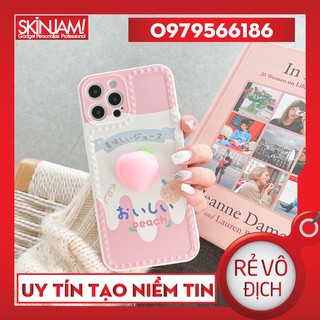 Ốp Lưng ip Gắn Mochi Viền Tim Cạnh Vuông 11 đến 12Promax Dễ Thương