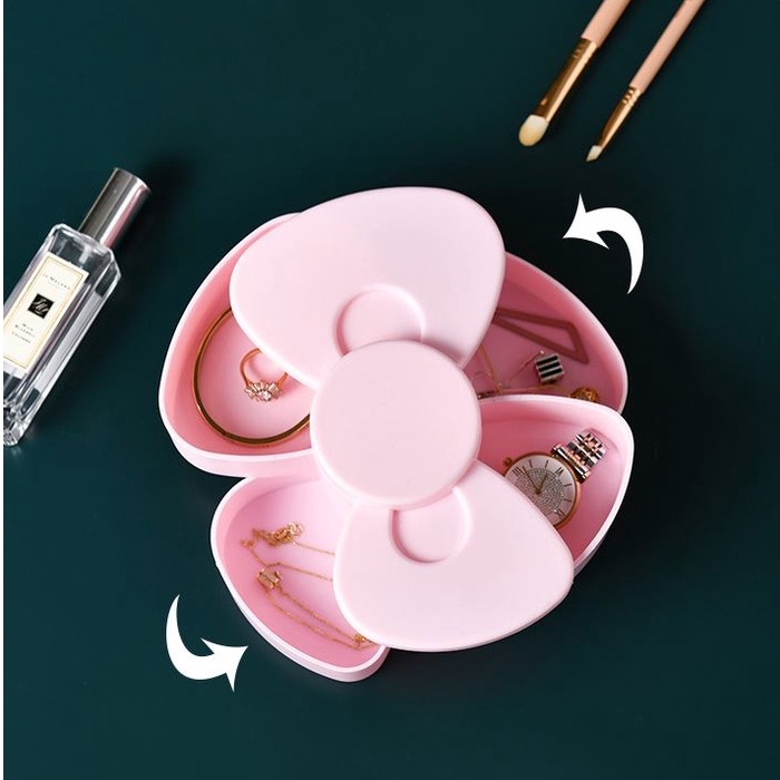 Hộp đựng trang sức/ nhẫn/ vòng cổ XIAODUOJIAJU dạng xoay tiện lợi