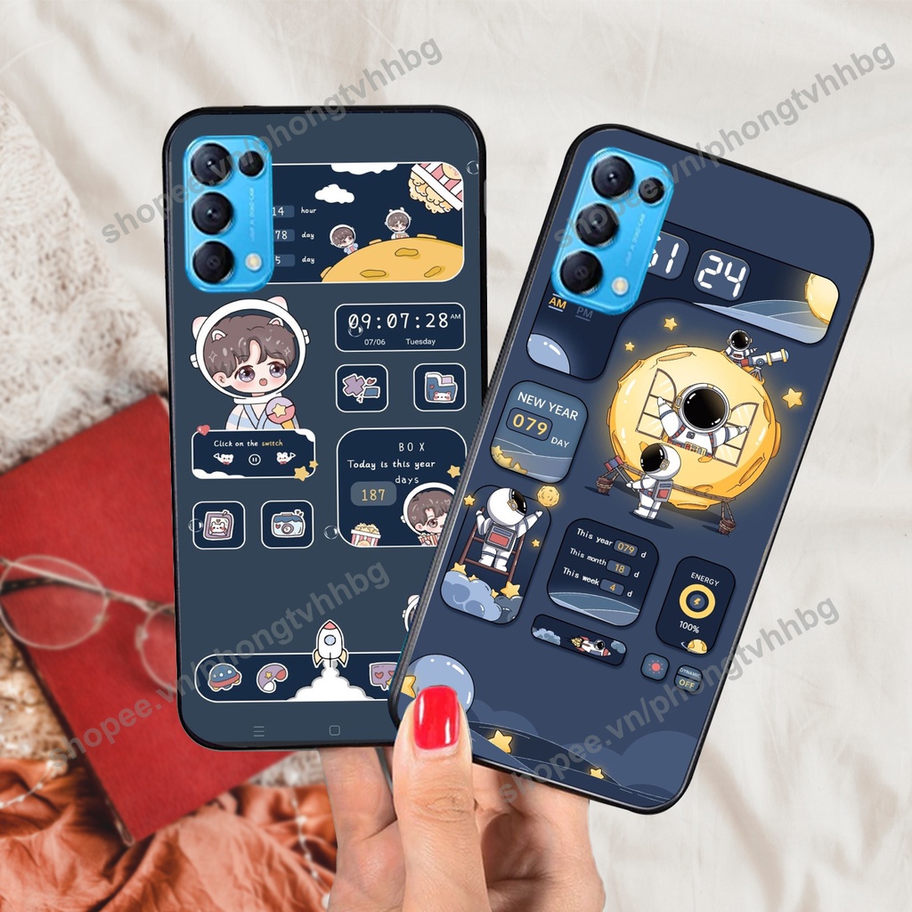 Ốp lưng Oppo Reno5 4G / Reno5 5G / Reno 5 phi hành gia hoạt hình 3D cute giá rẻ