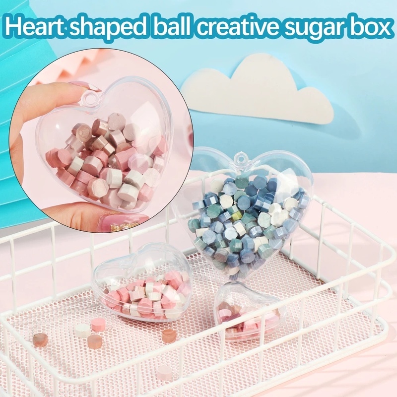 Hộp đựng kẹo quà tặng hình dạng trái tim trong suốt kích thước 5-8cm