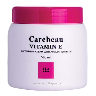 Kem dưỡng da toàn thân Vitamin E Carebeau màu hồng 500ml Thái Lan