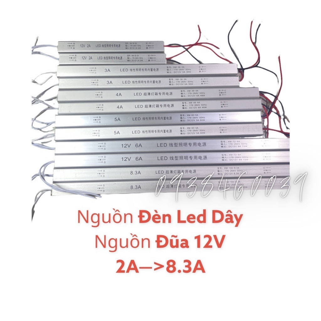 Nguồn led 12V dạng đũa 2A-3A-4A-5A-6A-8A