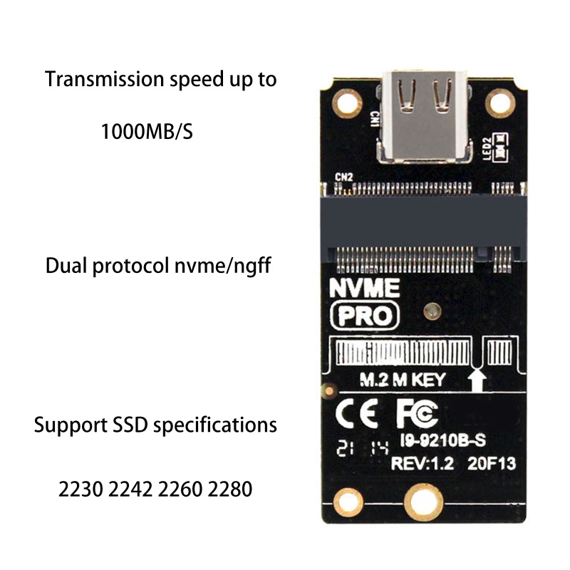 Hộp Đựng Ổ Cứng M2 SSD NVMe M.2 Sang USB 3.1 Cho M2 SSD 2230 / 2242 / 2260 / 2280