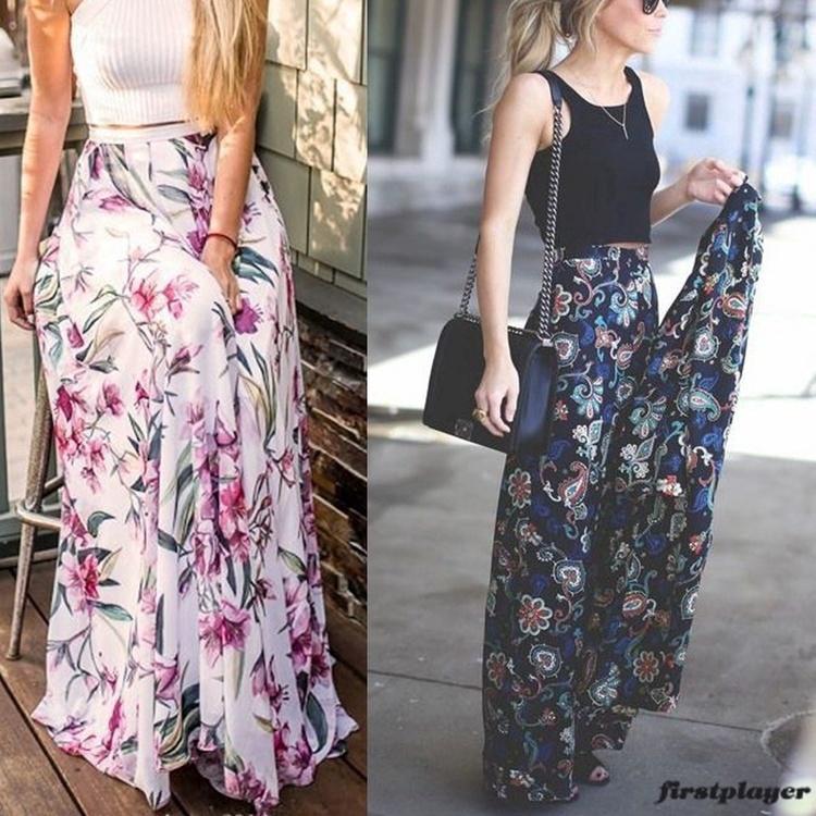 Quần váy dài phong cách bohemian cho nữ