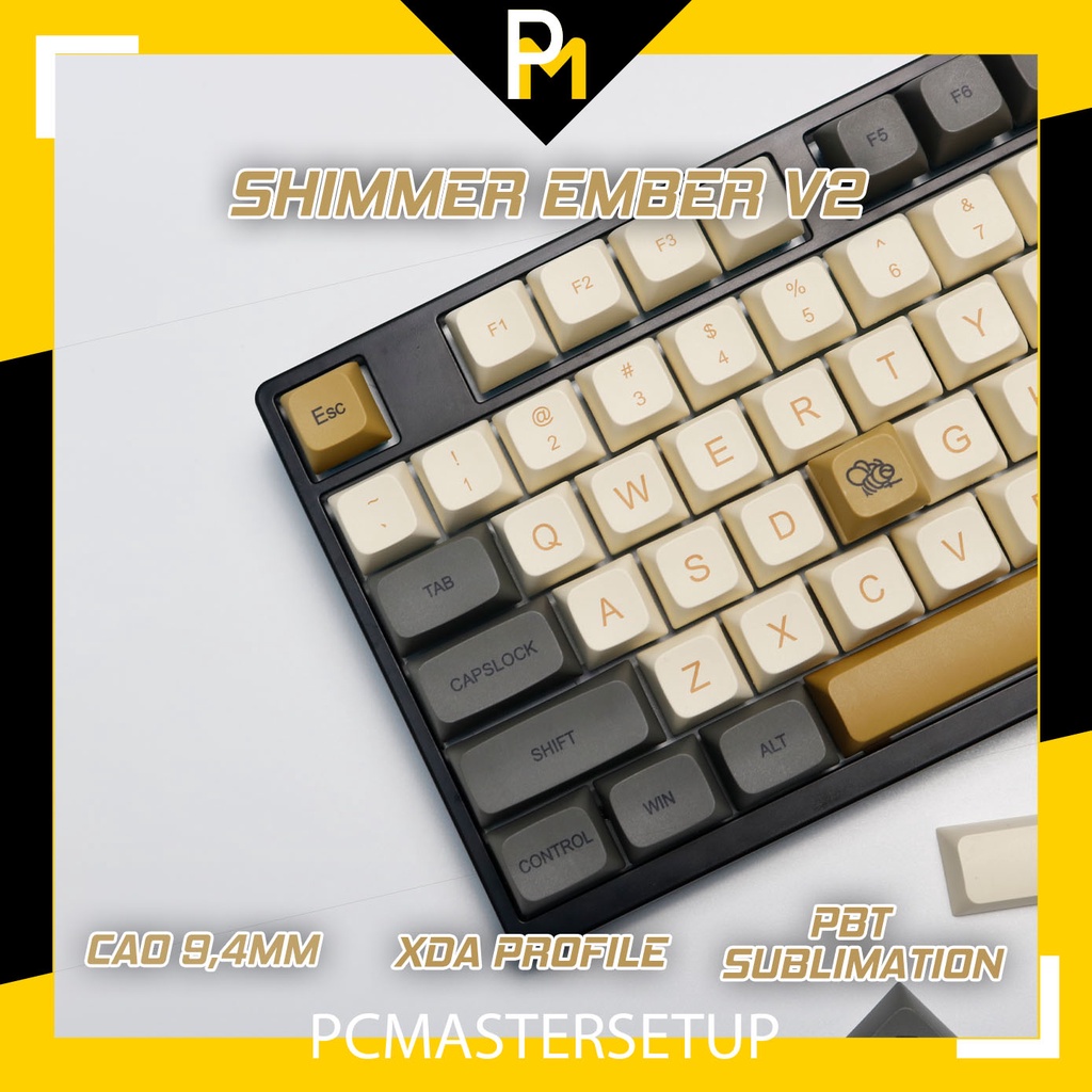 Keycap pbt shimmer Ember v2 XDA cao 9.5mm dày 1.5mm xịn in chuyển nhiệt của pcmaster