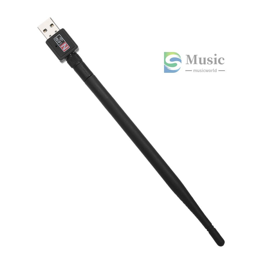 〖MUSIC〗600Mbps Wireless USB WiFi Adapter Dongle 2.4GHz Network LAN Card 802.11b/g/n Standard with 2dBi Detachable Antenna for Desktop Laptop PC Computers