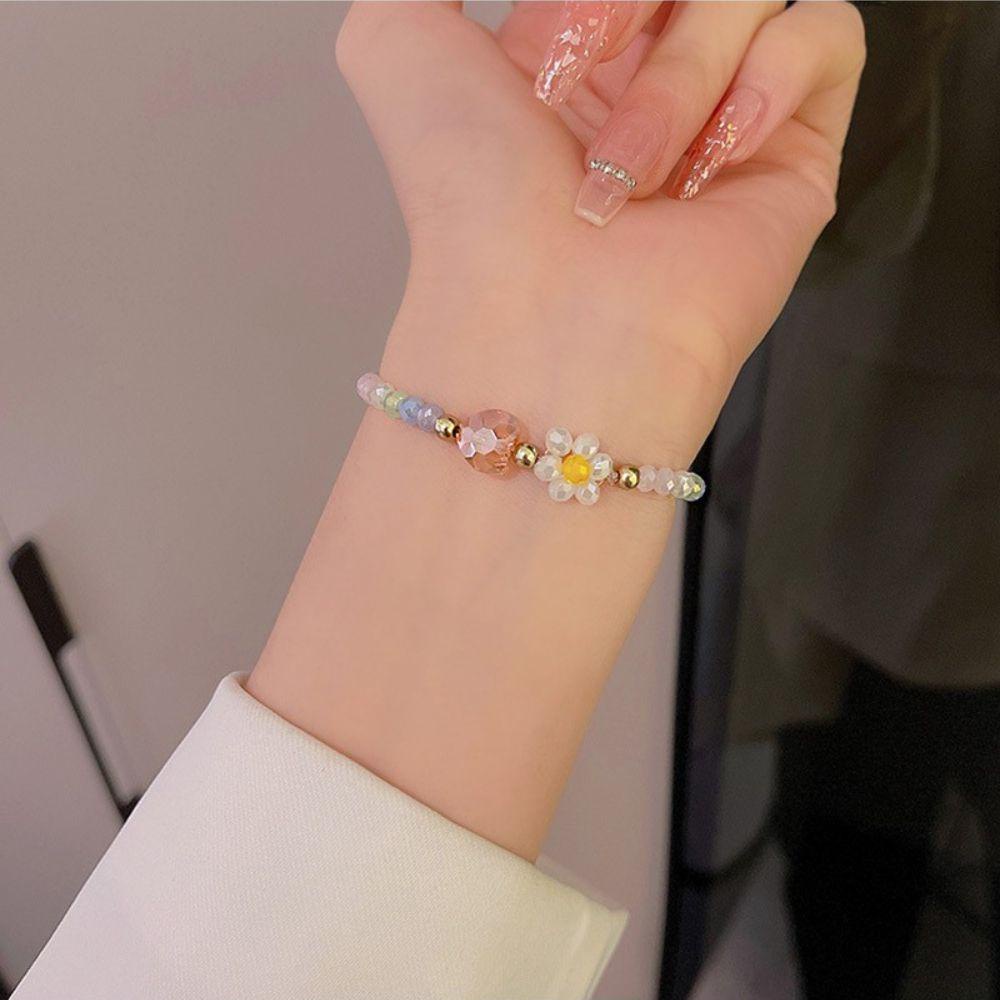 Vòng Tay Chuỗi Hạt Phối Hoa Phong Cách Bohemian WMES15H|Trang Sức Vòng Đeo Tay Thời Trang Sành Điệu Cho Nữ