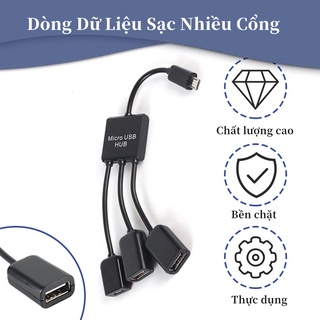 Cáp OTG 3 đầu cho android - Cáp Usb cho android-OTG cable 3 trong 1 Dây cáp chuyển đổi Micro/Type-C.