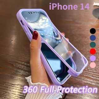 360° Ốp Điện Thoại Kính Cường Lực Hai Mặt Bảo Vệ Cho foriPhone 14 Pro Max 13 12 11 Pro Max X XS XR Max 7 8 Plus