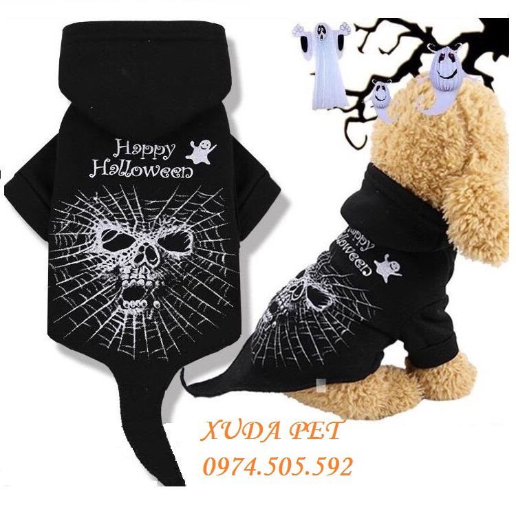 Áo hóa trang halloween cho chó mèo hình đầu lâu siêu chất, siêu ngộ nghĩnh Xudapet-SP400114