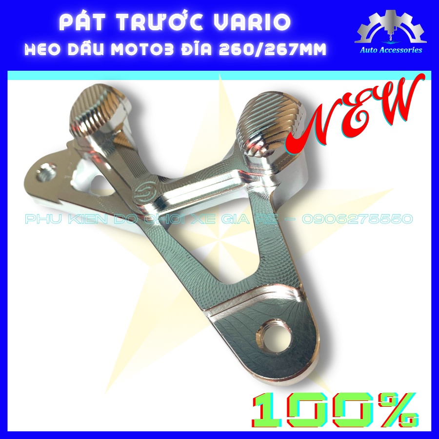 PÁT CNC - Pát Trước xe VARIO CLICK gắn Heo Dầu Trước Brcmbe Nissin CRG MOTO3 2piston đi đĩa size 260mm 267mm CNC sắc nét