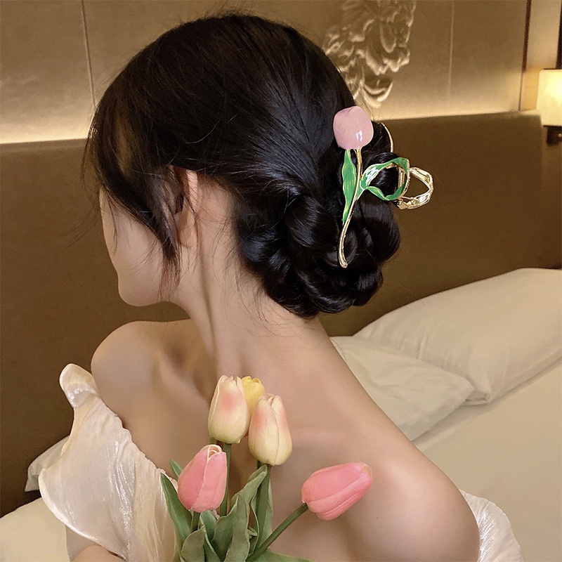 Kẹp Tóc Hoa Tulip Phong Cách Hàn Quốc Kiểu Mới 2022