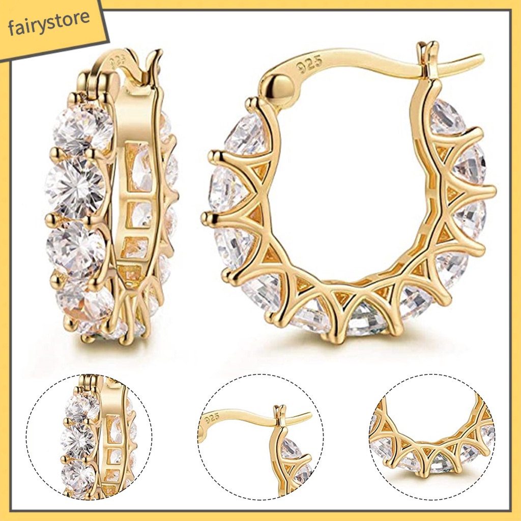 Bông tai hình tròn siêu nhẹ phong cách Pháp thời trang cho nữ