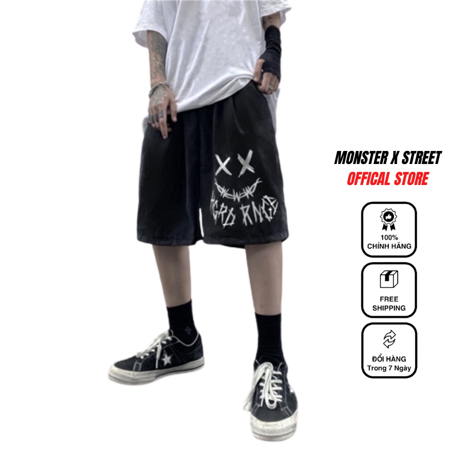 Quần Short Đùi XX unisex MONSTER X STREET Basic nam nữ thể thao oversize Hàn Quốc Ulzzang