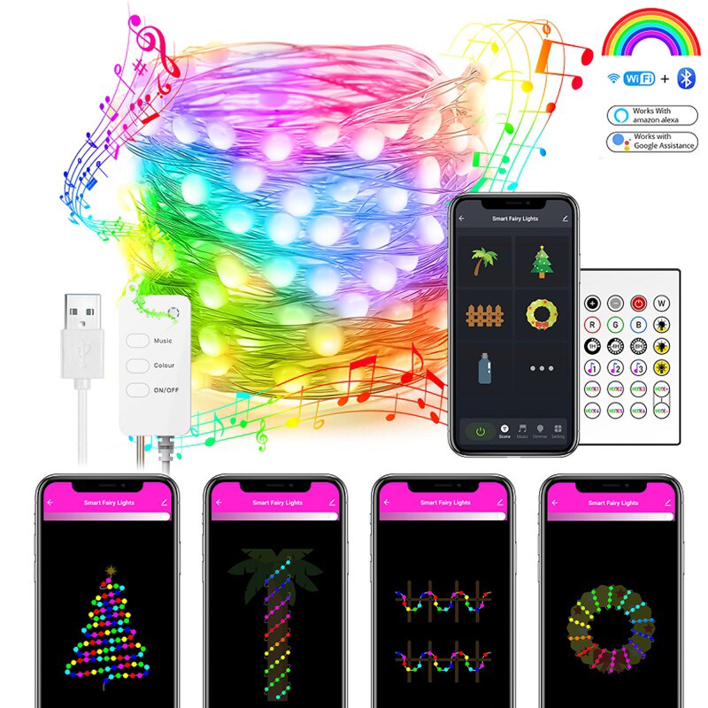 Đèn LED đuổi Trang trí Tết Noel - Điều khiển APP Đa chế độ