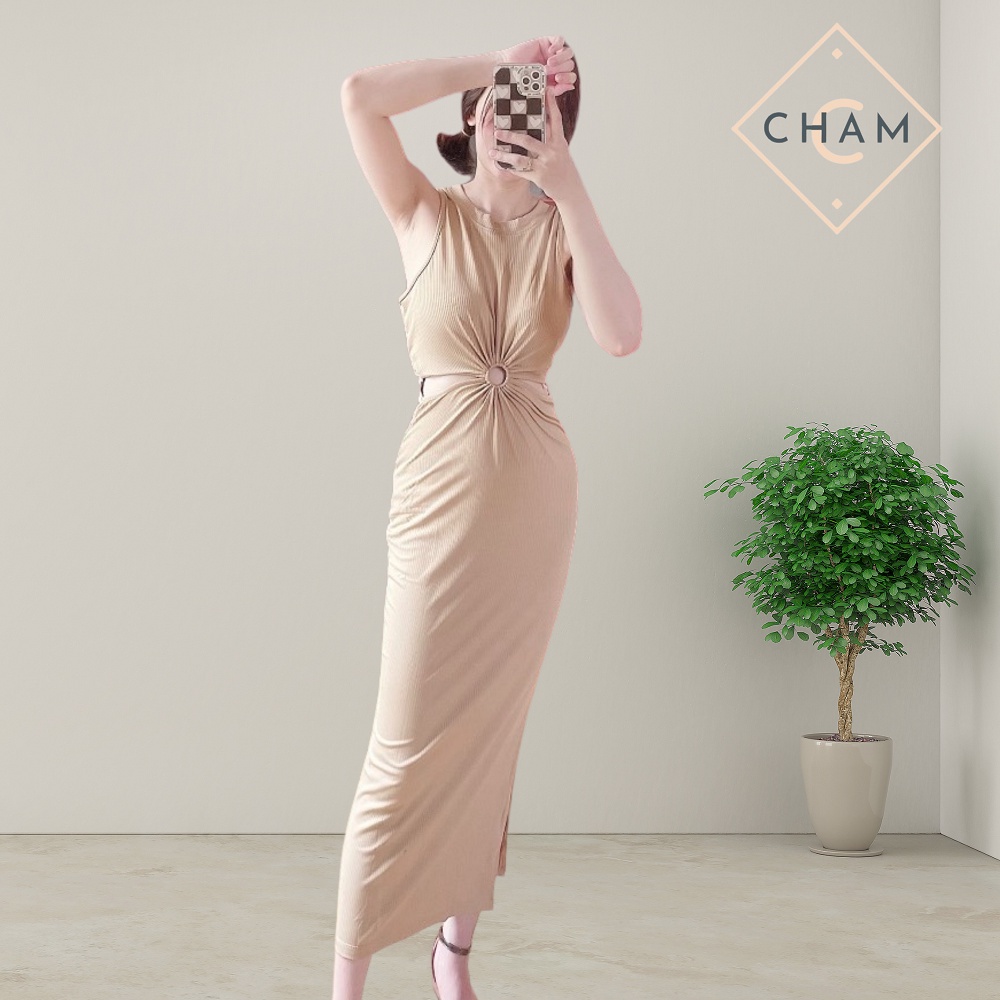 Váy body nữ cotton cao cấp Cham đầm ôm bó sát công sở, đi chơi xinh xắn | BigBuy360 - bigbuy360.vn