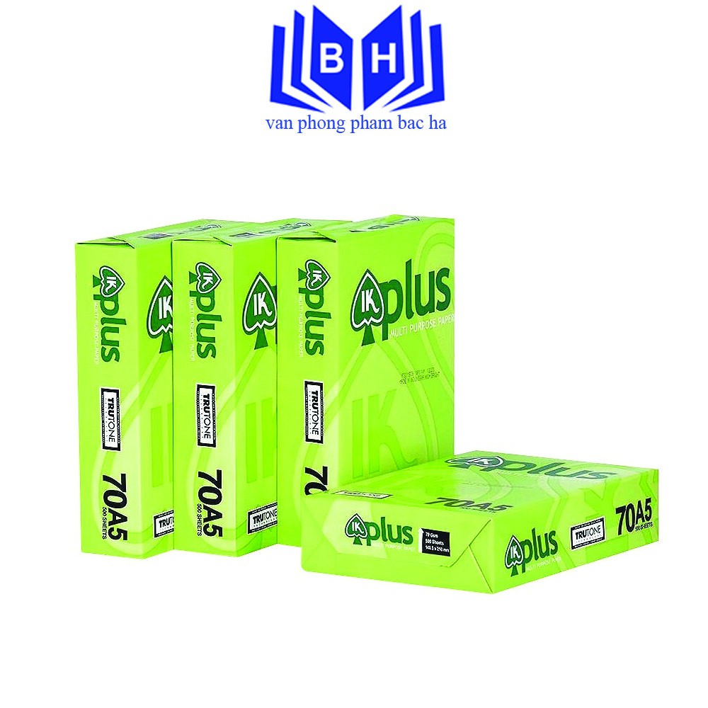 Giấy A5 IK Plus 70gsm Giấy Đẹp Trắng Mịn Và Độ Nét Cao Dùng Cho Văn Phòng Cửa Hàng Photo In Ấn