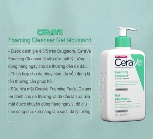 Sữa rửa mặt CERAVE bản PHÁP 473ml