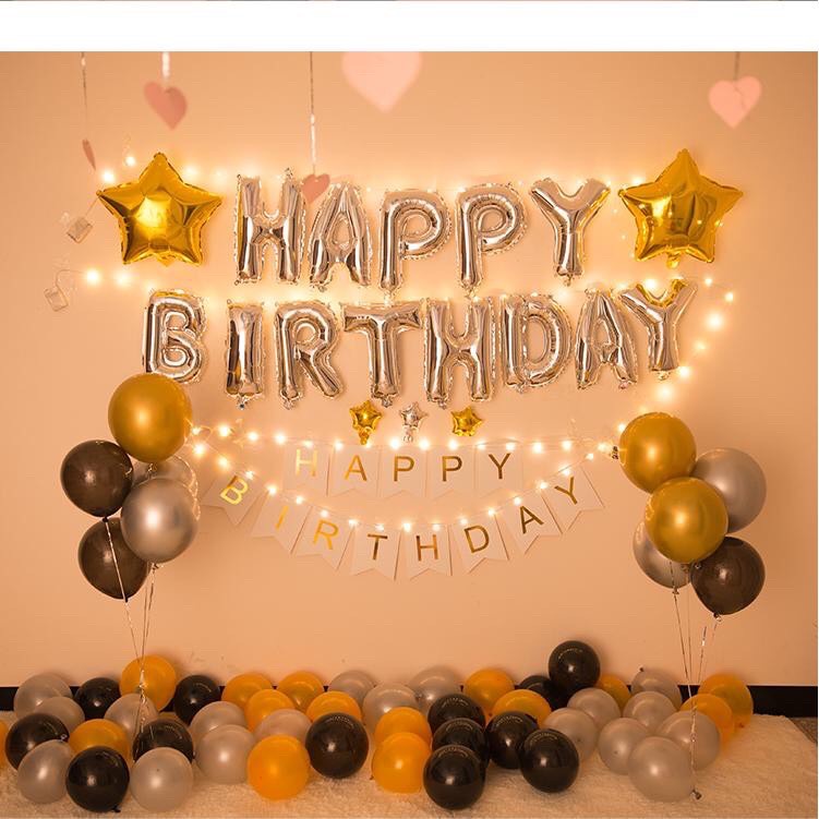 (COMBO 29) Set trang trí sinh nhật lung linh HPBD tặng kèm BƠM BÓNG, KEO DÁN