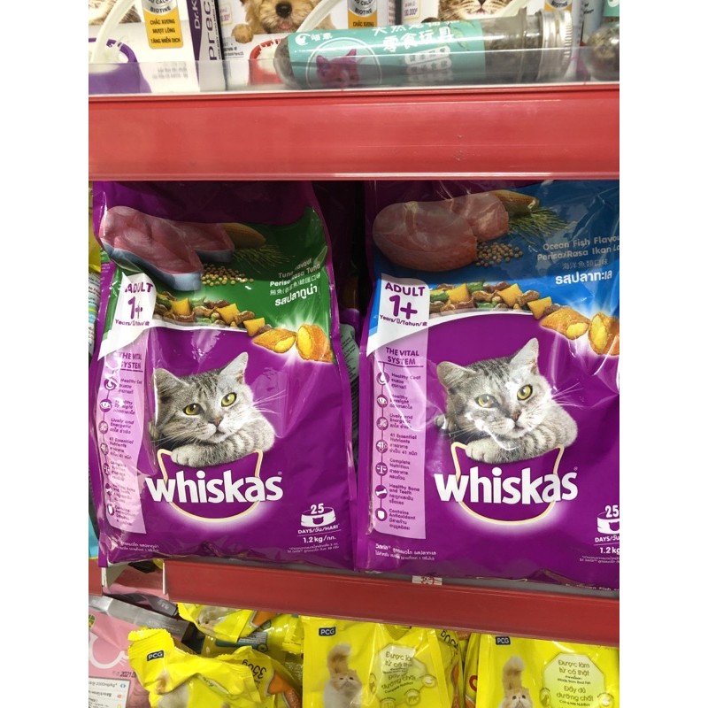 Hạt WHISKAS 1.2kg. Cá Ngừ. Cá biển