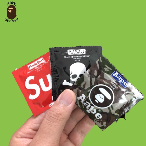 [Combo] Khăn ướt Supreme, Giấy ướt Supreme, Aape, Mastermind đội lốt 3 con sâu Combo 10 cái, 20 cái