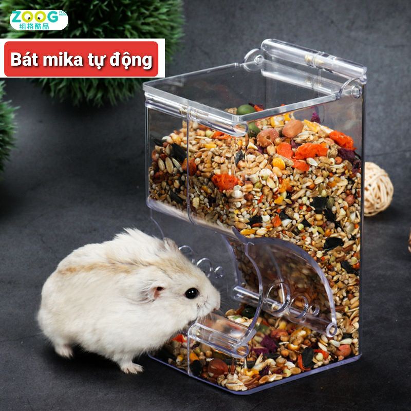 Bát ăn tự động mica cho hamster và thú cưng nhỏ