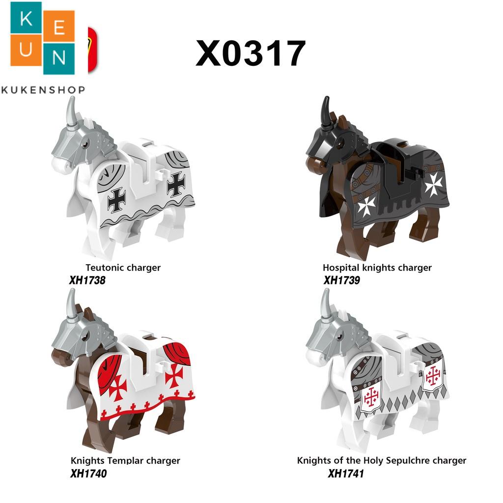 Minifigures Các Mẫu Ngựa Full Giáp Cho Lính Thập Tự Chinh X0317 - Đồ Chơi Lắp Ráp Mini