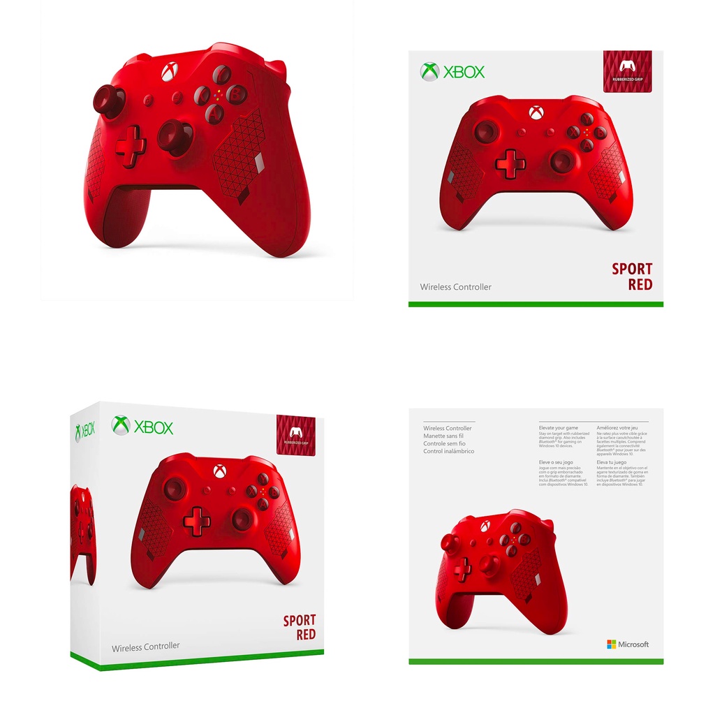 Tay cầm xbox one s chính hãng màu Sport Red, tay cầm chơi game xbox tặng kèm cáp