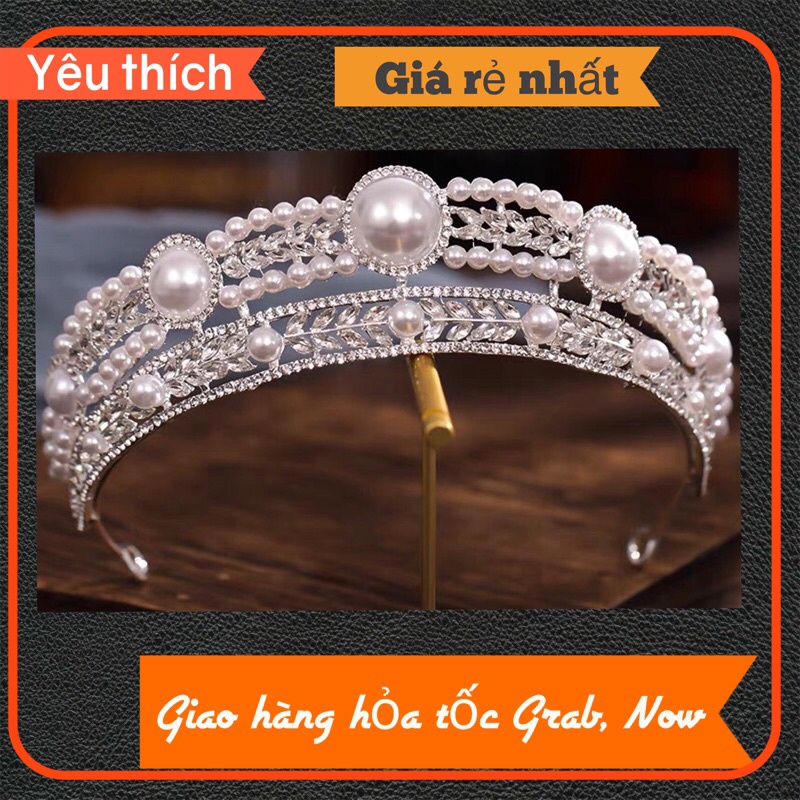 Vương Miện Đính Đá Và Hạt Trai Sang Trọng Cho Cô Dâu