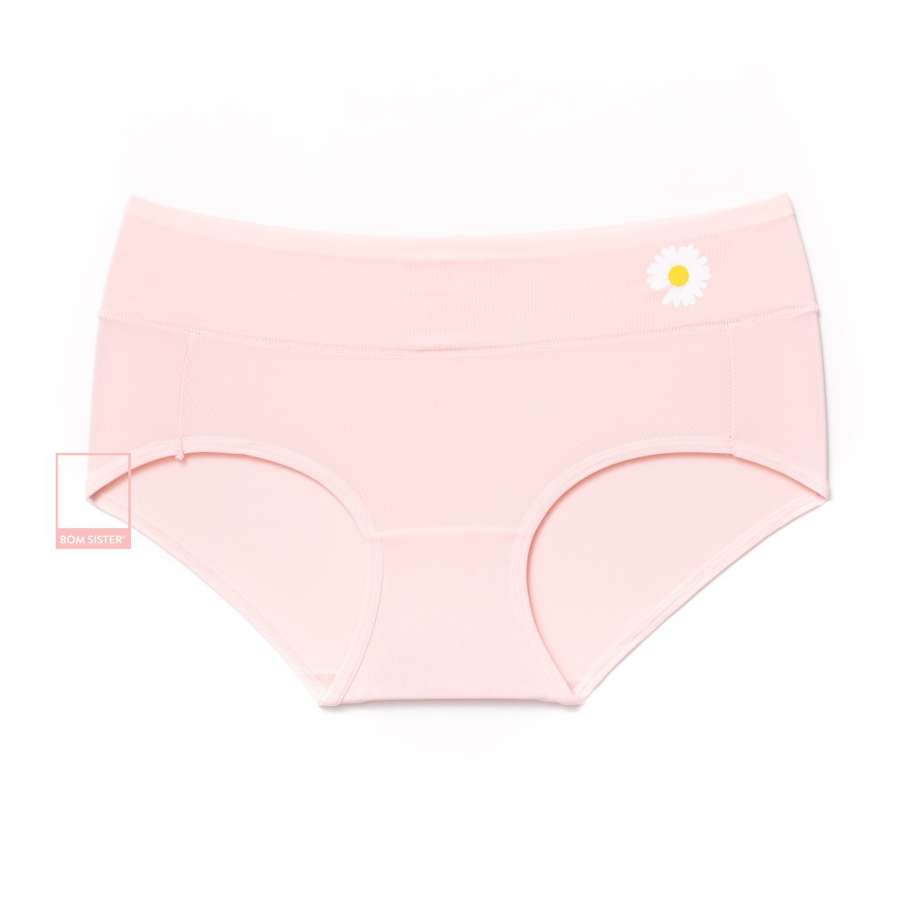 [Mã FAMALLT5 giảm 15% đơn 150k] Quần lót thun màu trơn lưng gấp hoạ tiết hoa cúc BOM SISTER Q949 | BigBuy360 - bigbuy360.vn