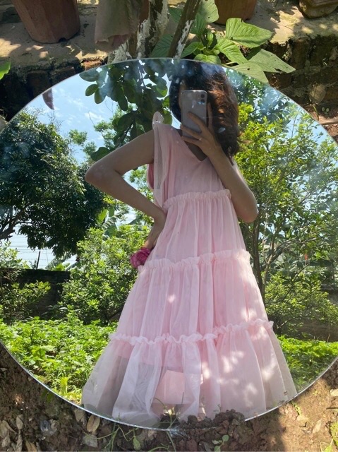 Pass đầm váy tutu dress hồng thắt nơ caocaobycaochen