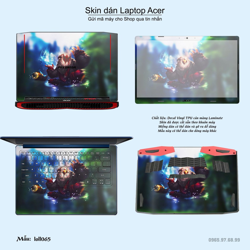 Skin dán Laptop Acer in hình Liên Minh Huyền Thoại _nhiều mẫu 8 (inbox mã máy cho Shop)